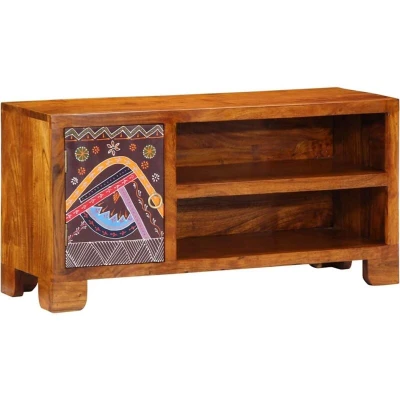 Image of vidaXL TV Cabinet Multicolour 90x30x45 Solid Wood Acacia