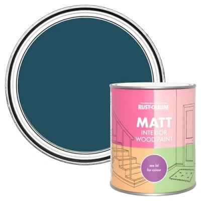 Image of Rust Oleum Blue Interior Wood Paint in Matt Finish Commodore 750ml