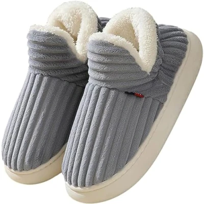 Image of YoiTs Sunmoine Cloud Slippers, Warm Fuzzy House Platform Anti Skid Cozy Slippers for Women Men (Grey,8 8.5 Women/7 7.5 Men)