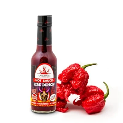 Image of Poppamies Fire Demon Chili Hot Sauce Gluten free, Lactose Vegan Spiciness: 11/10 150ml