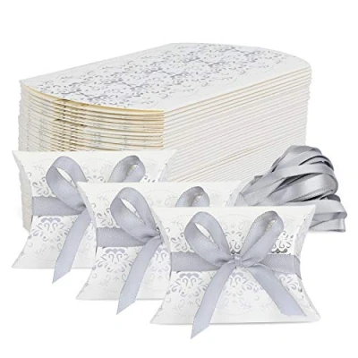 Image of TsunNee 50PCS Pillow Paper Gift Box Candy Box, Wedding Favour Boxes Party Favor for Thanksgiving Christmas Baby Shower Mother&#039;s Day