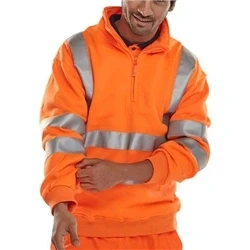 Image of Quarter Zipped Sweatshirt Orange 3XL