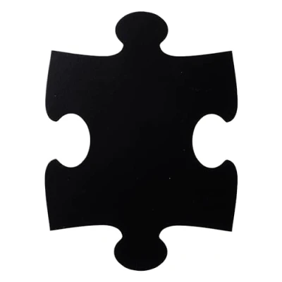 Image of Securit Giant Puzzle Piece Shaped Wall Mounted Chalkboard Set, 6 x Wipeable Blackboard Complete with Fixing Stickers for Mounting, Great Home, School or Office