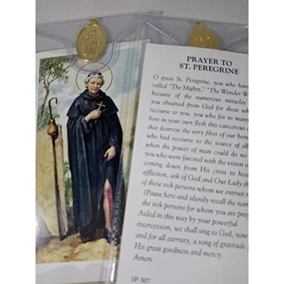 Image of St Peregrine Prayer Card and Medal