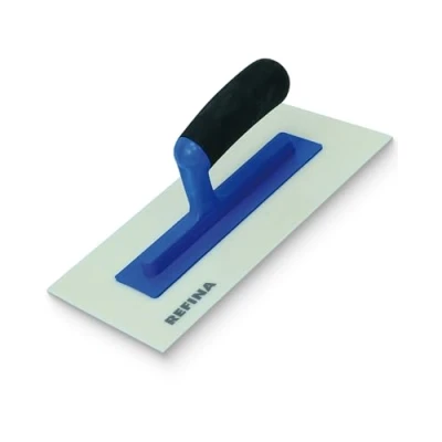 Image of REFINA Medium Texture Float for Finishing Walls, Ceilings, Floors 11x5½ (280x140mm) Cream ABS Plastic Concrete w/ 3mm Gauge Durable Render w/Bevelled Edges &amp; Soft Grip Handle