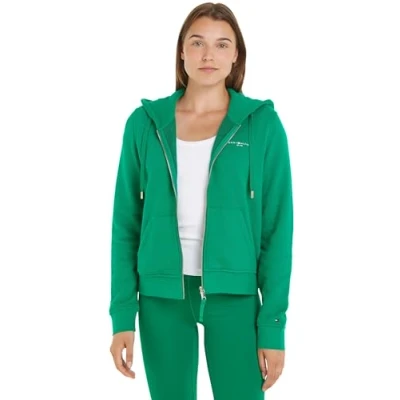 Image of Tommy Hilfiger Women 1985 Hoodie with Zip, Green (Olympic Green), L