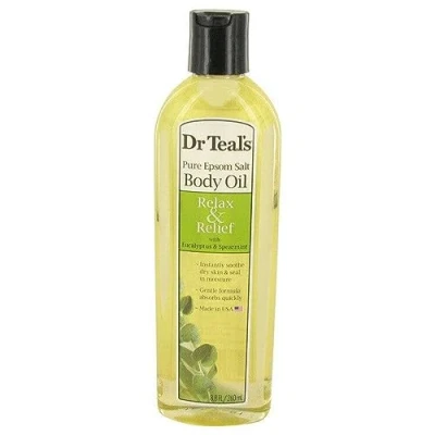 Image of Dr Teal&#039;s Pure Epsom Salt Body Oil Relax &amp; Relief with Eucalyptus Spearmint 260 ml