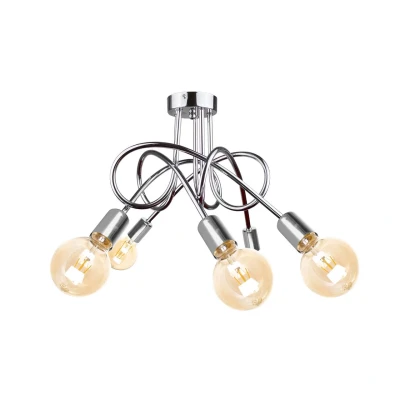 Image of Rumba Multi Arm Semi Flush Ceiling Light Silver, 50cm, 5x E27