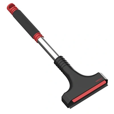 Image of AUPROTEC Ice Scraper Windscreen non slip Soft Grip + Squeegee Car Window De icer Tool A 12 black red