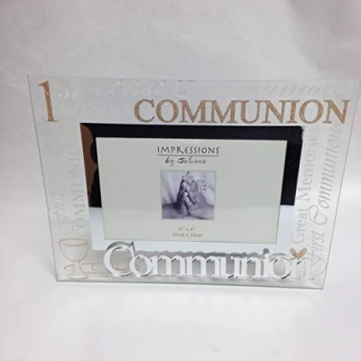 Image of First Communion Mirrored Words Photo Frame Lovely Celebration Gift