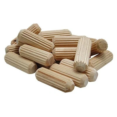 Image of Wolfcraft 2968405 1/2 in (13 mm) x 1 7/16 (37 Fluted Beechwood Dowel Pin, 15 Pack