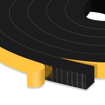 Image of YIMIKI Adhesive Foam Tape 12mm(W) x 10mm(T), High Density Weather Stripping for Doors Windows,Closed Cell Home Window Door Draft Excluder,Air Conditioner Seal,2 Rolls, Total 4M Long