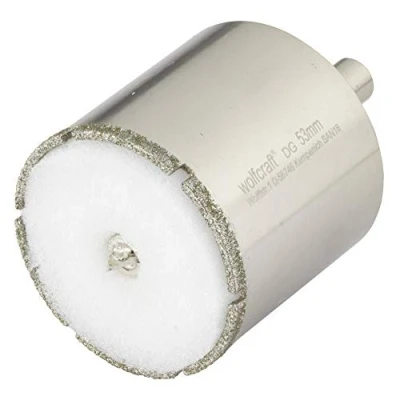 Image of Wolfcraft 5929000 Diamond Ceramic Hole Saw accessory with 10 mm Shank and 53 Ø Sponge Included