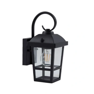 Image of Lindby outdoor wall light Eloane, black, stainless steel, 29 cm