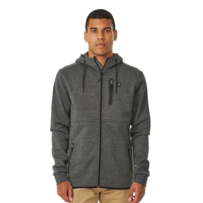 Image of Rip Curl Men&#039;s Anti Series Departed Zip Jacket, Charcoal Marle, L