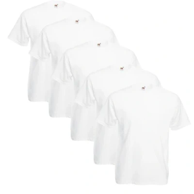 Image of Fruit of the Loom 5 Pack Valueweight T Shirt, White, XL