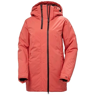 Image of Helly Hansen Womens W Nora Long Insulated Jacket, Poppy Red, XS