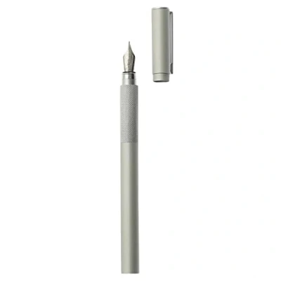Image of MUJI Aluminum Body Fountain Pen Fine Nib with 1 Black Ink Refill Cartridge