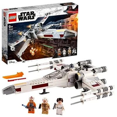 Image of LEGO 75301 Star Wars Luke Skywalker X Wing Fighter Toy with Princess Leia and R2 D2 Droid Figure