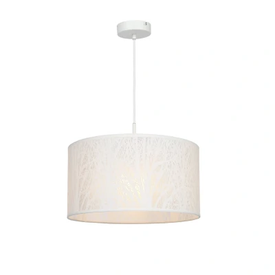 Image of Pinni Cylindrical Pendant Ceiling Light White 1x E27
