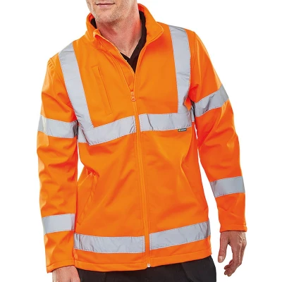 Image of BeeSwift SS20471ORS Soft Shell Jacket High Visibility, Small, Orange