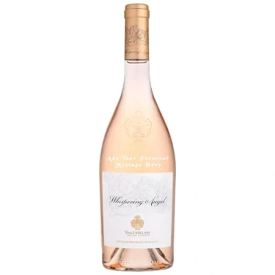 Image of Personalised Whispering Angel Rose Wine 75cl Gift for all occasions, Customised Engraved Bottle, with Custom Engraving, Premium Alcohol Ideas