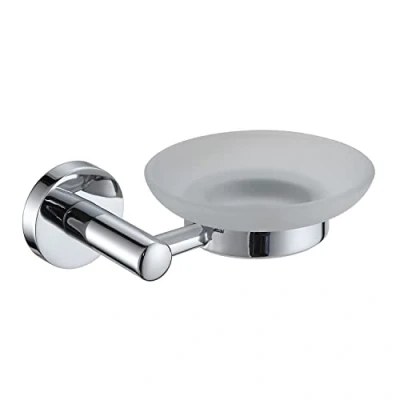 Image of Showerdrape Modernity Chrome Stainless Steel &amp; Frosted Glass Wall Mounted Soap Dish