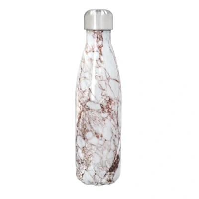 Image of S&#039;well Original Water Bottle, Calacatta Gold, 500ml. Vacuum Insulated Drinks Bottle Keeps Cold and Hot BPA Free Stainless Steel Hydration for On The Go