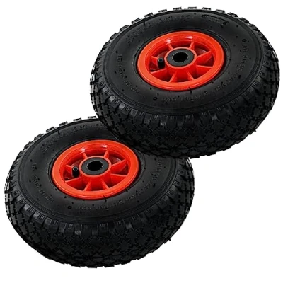 Image of vidaXL Sack Truck Wheels 2 pcs, Heavy Duty &amp; Durable Rubber 3.00 4 (245x82) Ideal for Hand Trucks, Trolleys, Carts, Dollies, Wheelbarrows with Superior Traction