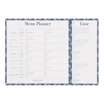 Image of Draeger Paris Menu Planner Navy Blue