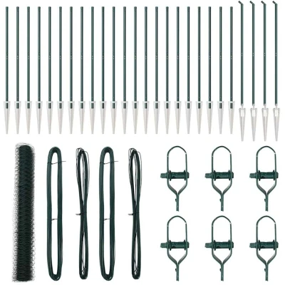 Image of vidaXL Hexagon Fence Green 1.4x50 m Steel