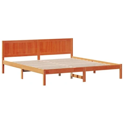 Image of vidaXL Wax brown Bed Frame Solid wood 200 x cm Durable