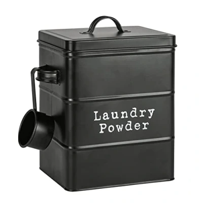 Image of Black Vintage Washing Powder Tin By Harbour Housewares