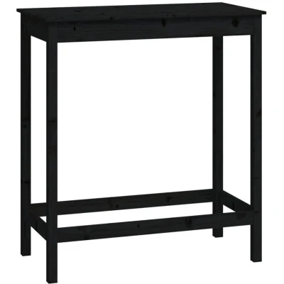 Image of vidaXL Bar Table Black 100x50x110 cm Solid Wood Pine