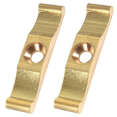 Image of 2X Small Solid Brass Turn Buttons 36mm Cabinet Cupboard Wardrobe Hutch Cage Coop Door Latch Catch