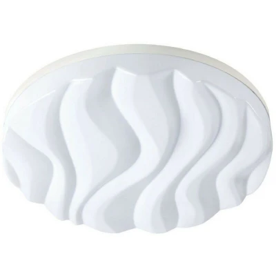 Image of Arena Flush Ceiling Light Large Round 60W LED IP44 , Tuneable 3000K 6500K, 4500lm, Dimmable via RF Remote Ctrl Matt White