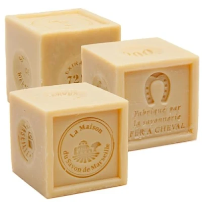 Image of Savon de Marseille French Soap Cube for Laundry and Household Washing Made with Organic Vegetable Oil 300 Gram Cubes Set of 3