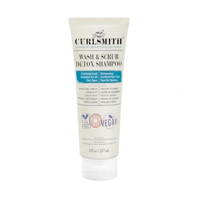 Image of Curlsmith Wash &amp; Scrub Detox Shampoo Vegan Exfoliating Clarifying for any Hair Type, Healthy Scalp (237ml)