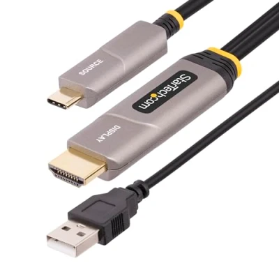 Image of StarTech.com 50ft (15.2m) USB C to HDMI 2.0 Active Optical Cable (AOC), 4K 60Hz, Type Adapter Cable, CL3 Rated