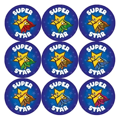 Image of 144 Super Star 30mm Glossy Reward Stickers for Teachers &amp; Parents