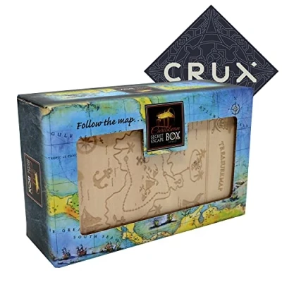 Image of Caribbean Secret Escape Box Fun Tricky Wooden Puzzle Includes Crux Sticker