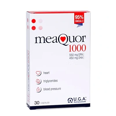 Image of Meaquor 1000 Omega 3 Supplement IFOS 5 Star Certified (30 Softgels) ‒ 1000mg of EPA and DHA per Dose, 95% Free Heavy Metals, No Aftertaste