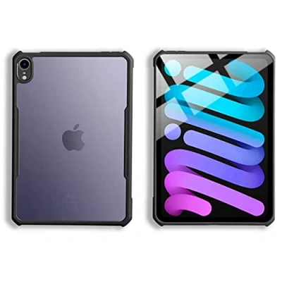 Image of TineeOwl for iPad Mini 7 A17 Pro Case, 7th/6th Generation Ultra Thin Case (2024/2021) Matte Back Clear Flexible TPU, Absorbs Shock, Lightweight, (Black)