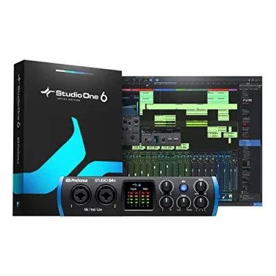 Image of PreSonus Studio 24c, USB C, Audio Interface, For Recording, Streaming, Podcasting with Software Bundle Including One Artist, Ableton Live Lite DAW