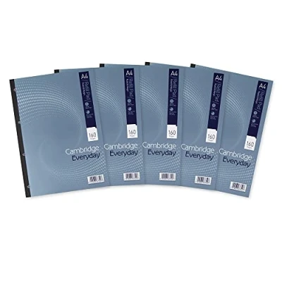 Image of Cambridge A4 Ruled with Margin Sidebound Refill Pad (Pack of 5), White