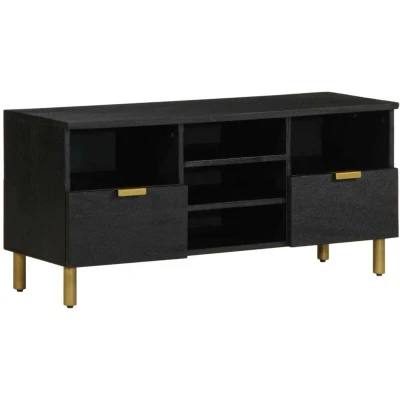 Image of vidaXL TV Cabinet Black 100x33x46 cm Engineered Wood