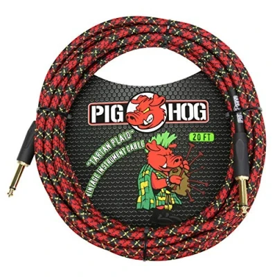 Image of Pig Hog PCH20PL 1/4&quot; to Tartan Plaid Guitar Instrument Cable, 20 Feet