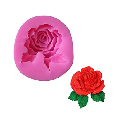 Image of Juliyeh Rose Shape Silicone Mould Cake Decorating Fondant for Polymer Clay Candy Chocolate Decoration