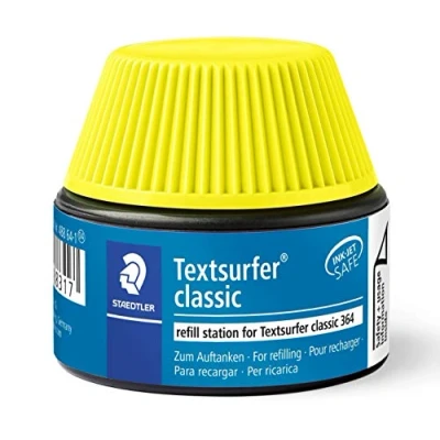 Image of Staedtler 488 64 1 Textsurfer Classic Marker Pen 15 20 Refills for 364 Yellow