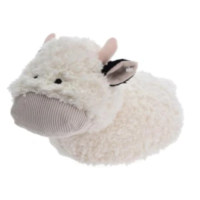Image of Fabric Animal Door Stop Stopper Home Office Stuffed Filled Heavy Novelty Decoration Doorstop (Fleece Cow)